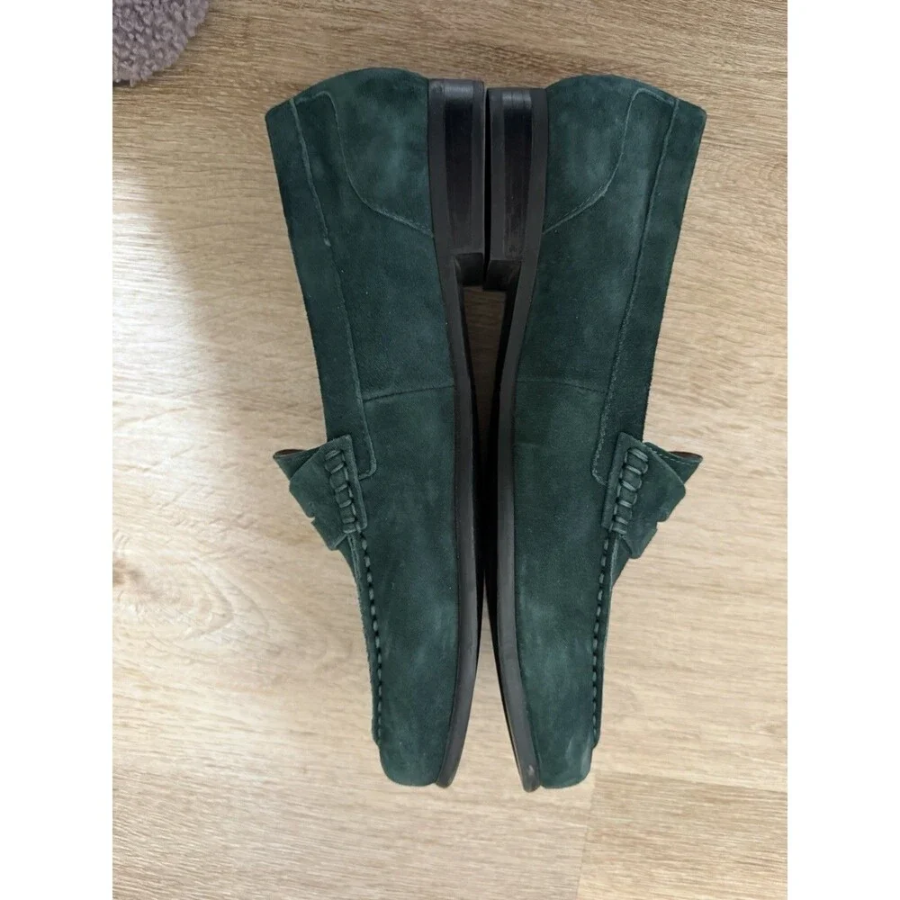 Array Hunter Green Suede Leather Women’s Penny Loafers Size 10N